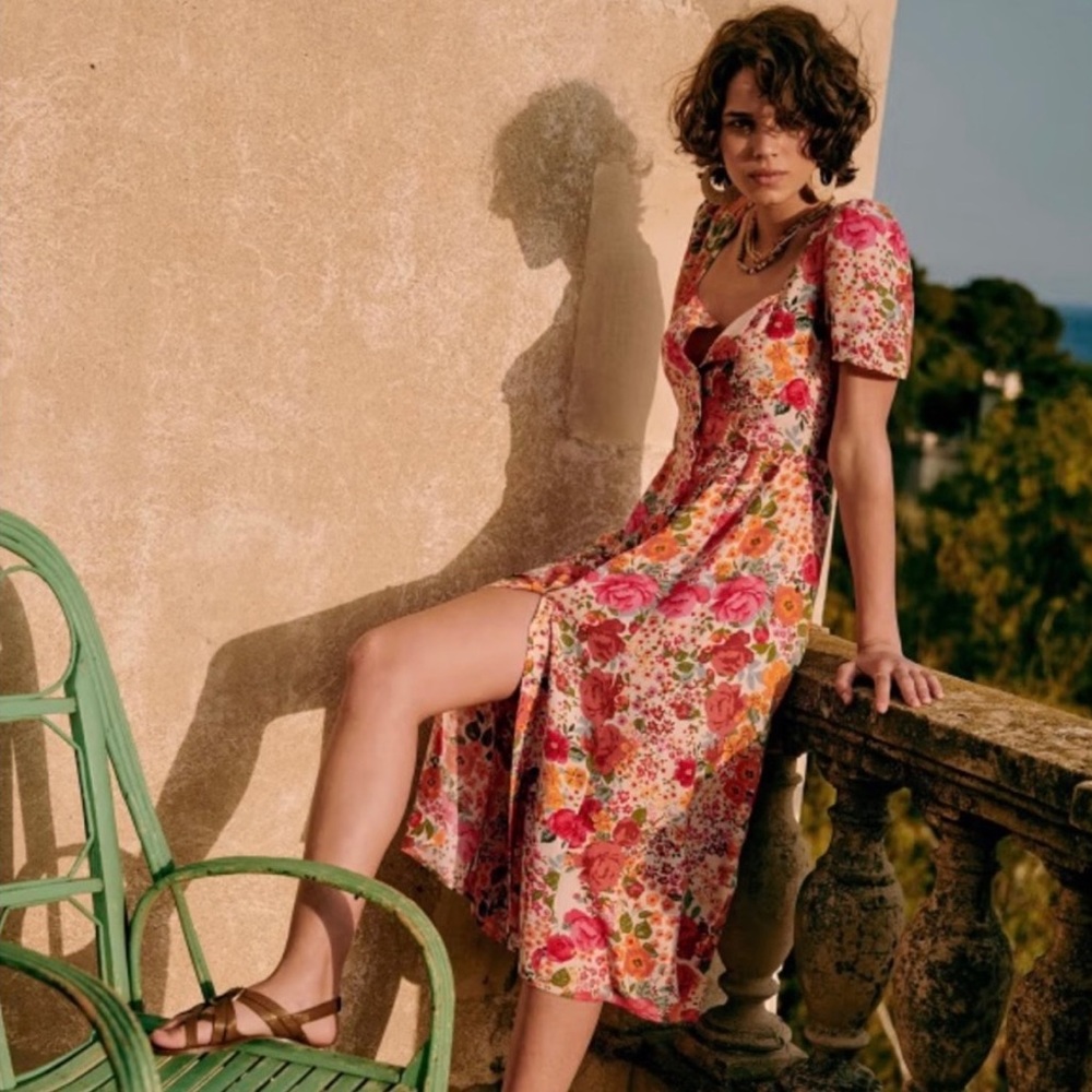 Sézane Victoria Dress - Eden Print Midi Floral